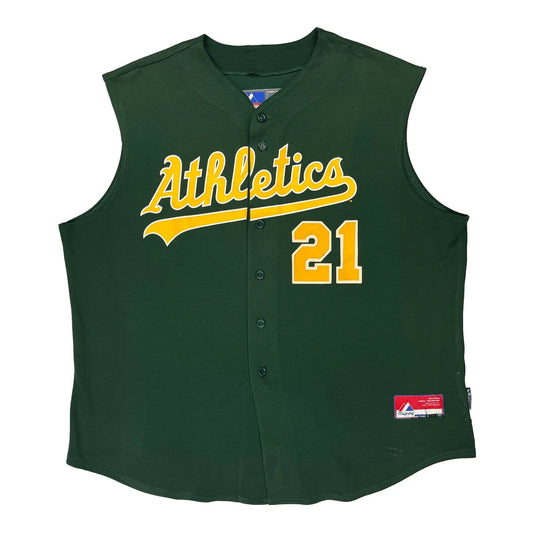 Athletics Majestic Jersey - XL Green Polyester