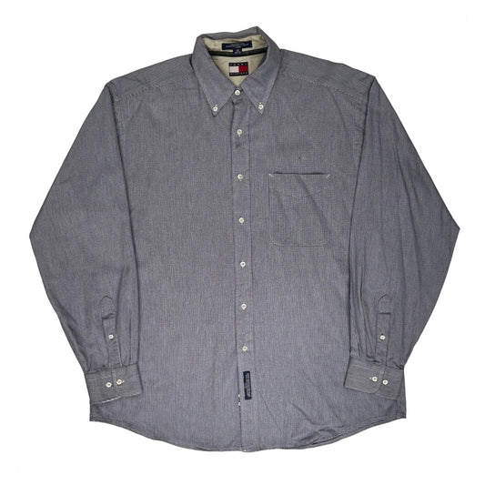 Tommy Hilfiger Striped Shirt - Large Blue Cotton