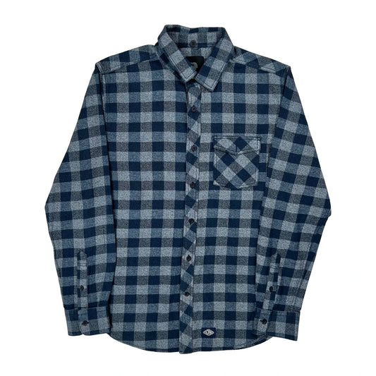 Djab Checked Flannel Shirt - Medium Blue Cotton