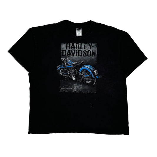 Motorcycle Harley Davidson Graphic T-Shirt - 2XL Black Cotton