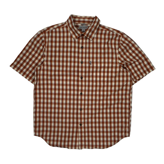 Carhartt Checked Short Sleeve Shirt - Large Brown Cotton