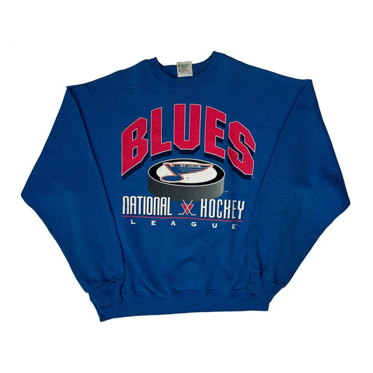 St. Louis Blues Hanes Nhl Sweatshirt - XL Blue Cotton Blend