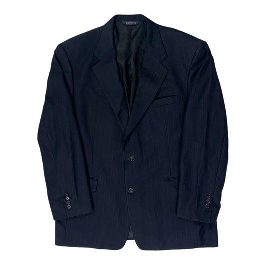 Burberry Pinstripe Blazer - Large Navy Wool