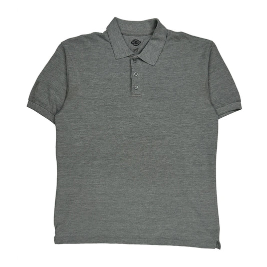 Vintage Dickies Polo Shirt - Large Grey Cotton Blend