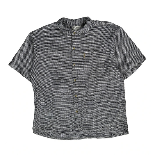 Vintage Columbia Checked Short Sleeve Shirt - XL Black & White Cotton