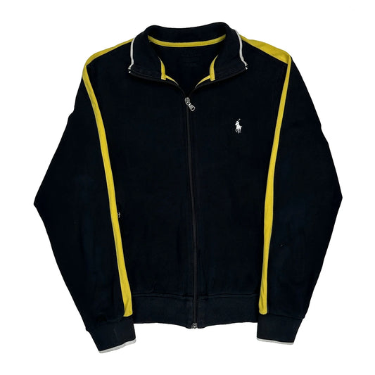 Polo By Ralph Lauren Contrast Stitch Zip Up - Medium Black Cotton