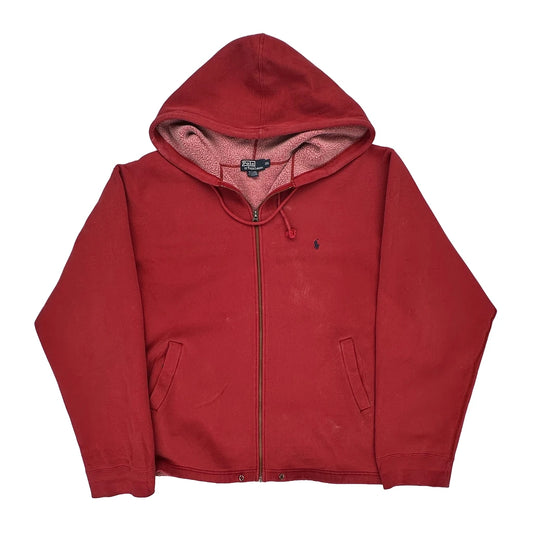 Polo By Ralph Lauren Hoodie - 2XL Red Cotton Blend
