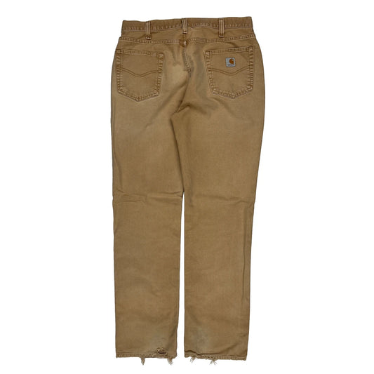 Carhartt Carpenter Trousers - 34W 35L Beige Cotton