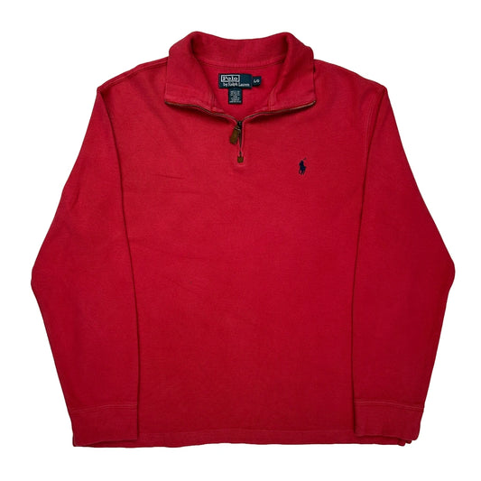 Polo By Ralph Lauren 1/4 Zip - Large Red Cotton