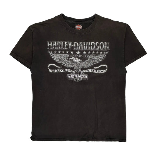 Atlantic City Harley Davidson Graphic T-Shirt - Medium Black Cotton