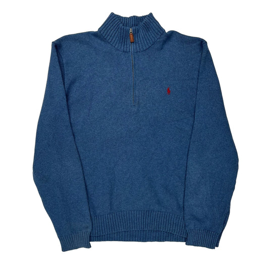 Polo By Ralph Lauren 1/4 Zip - 2XL Blue Cotton