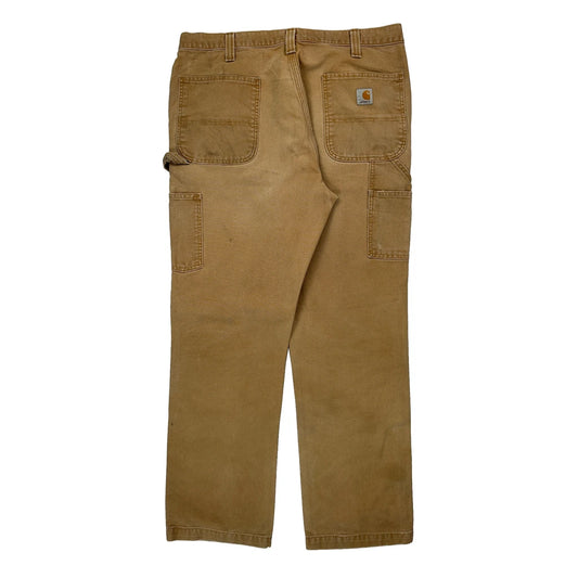 Carhartt Double Knee Carpenter Trousers - 35W 31L Brown Cotton