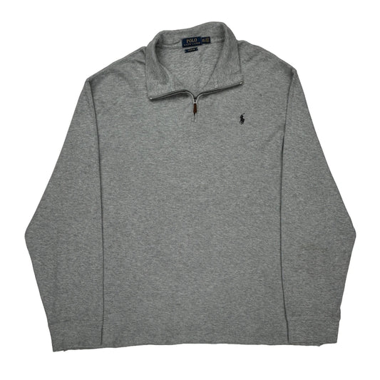 Polo By Ralph Lauren 1/4 Zip - 2XL Grey Cotton