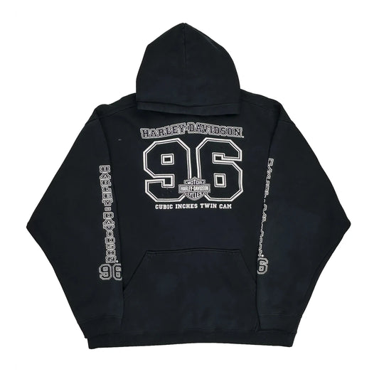 Edmonton Harley Davidson Graphic Hoodie - XL Black Cotton