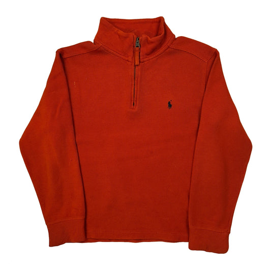 Age 8-10 Polo By Ralph Lauren 1/4 Zip - Small Red Cotton