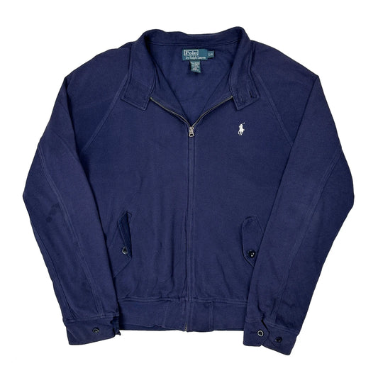 Polo By Ralph Lauren Zip Up - Large Navy Cotton
