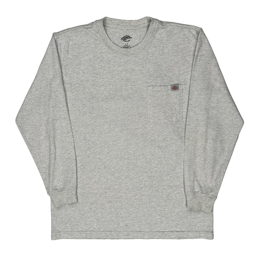 Dickies Long Sleeve T-Shirt - Large Grey Cotton
