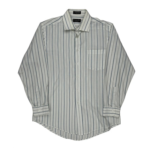 Christian Dior Striped Shirt - Large White Cotton Blend