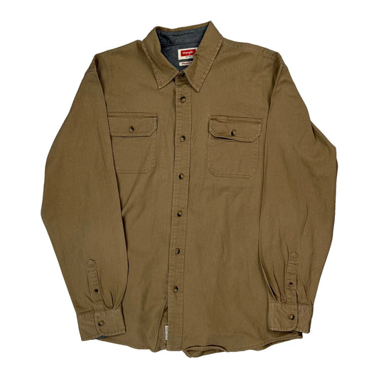 Wrangler Shirt - Large Brown Cotton