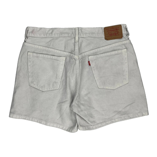 Levis Denim Shorts - 32W UK 12 White Cotton