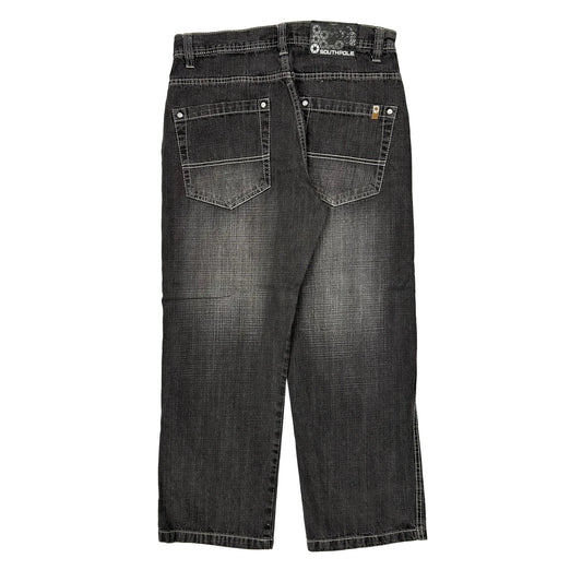 Southpole Baggy Jeans - 32W 29L Black Denim