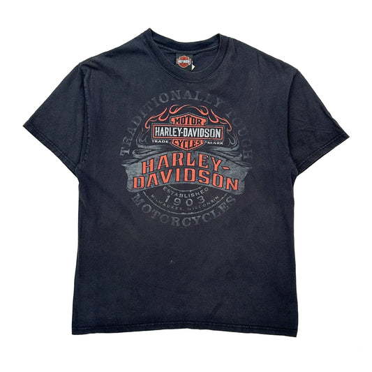 Tomahawk Operations Harley Davidson Graphic T-Shirt - Medium Black Cotton
