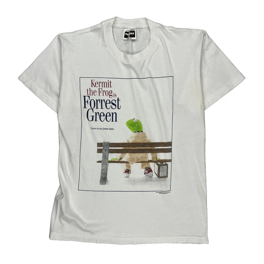 Kermit The Frog Is Forrest Green Tultex Graphic T-Shirt - Large White Cotton