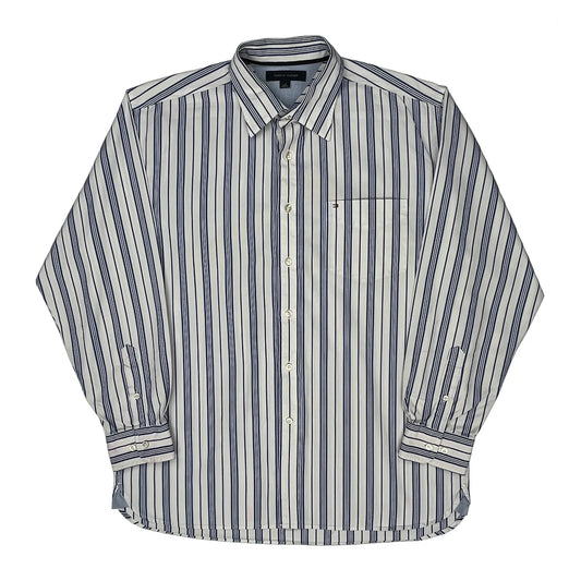 Tommy Hilfiger Striped Shirt - Large White Cotton