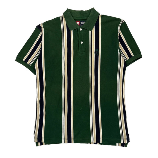 Chaps Ralph Lauren Striped Polo Shirt - Medium Cream Cotton