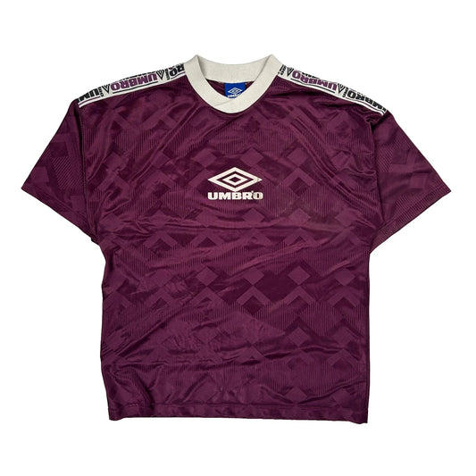 Umbro Graphic Football Shirt - Large Burgundy Polyester
