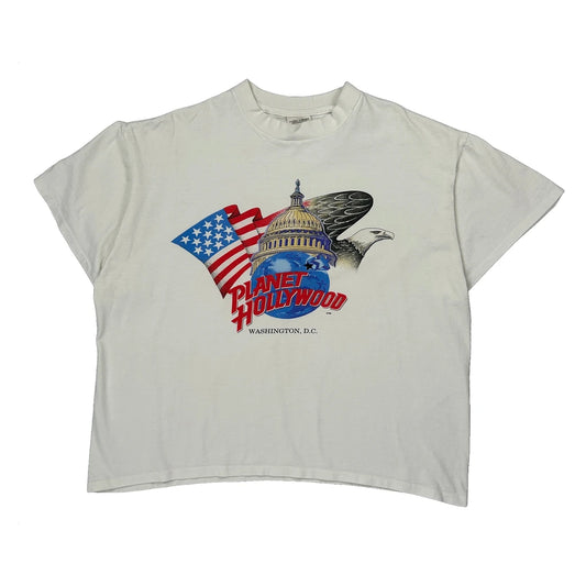 Washington, D.C. Planet Hollywood Graphic T-Shirt - XL White Cotton