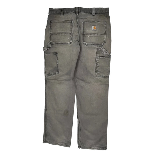 Carhartt Double Knee Carpenter Trousers - 36W 32L Grey Cotton
