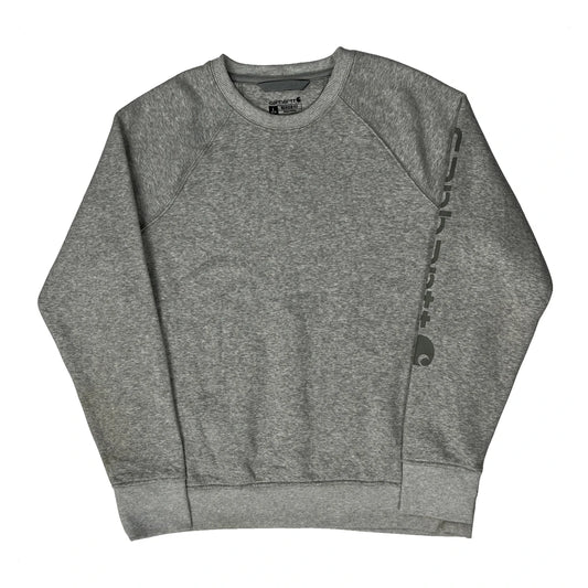 Carhartt Sweatshirt - Large Grey Cotton Blend
