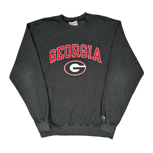 Georgia Bulldogs Champion College Sweatshirt - Large Grey Cotton Blend