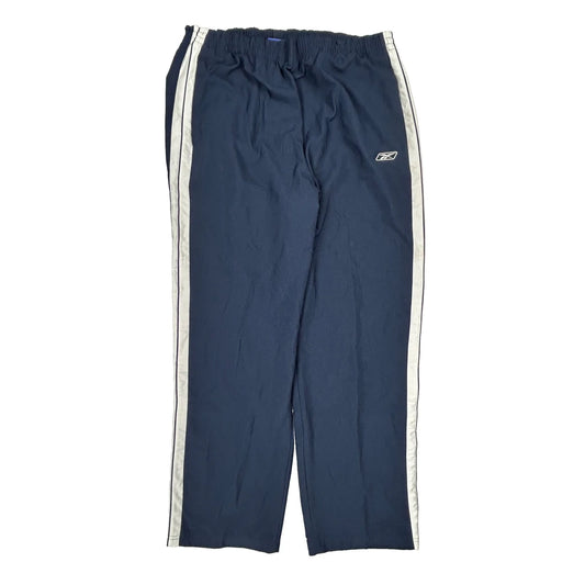 Reebok Track Pants - XL Blue Cotton Blend
