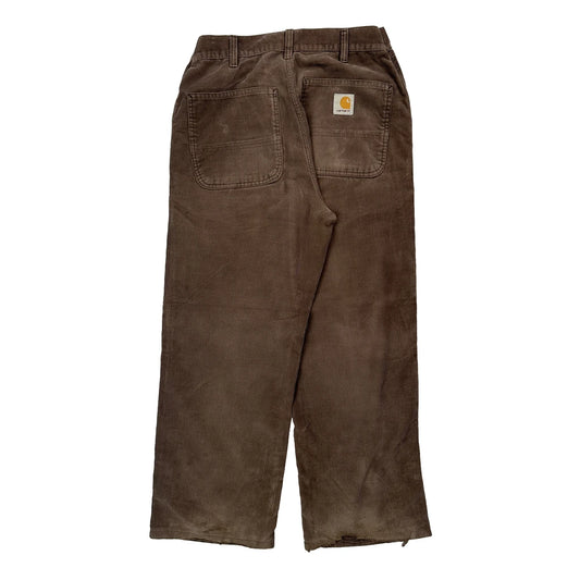 Carhartt Baggy Loose Fit Cord Trousers - 28″ Waist Brown Corduroy