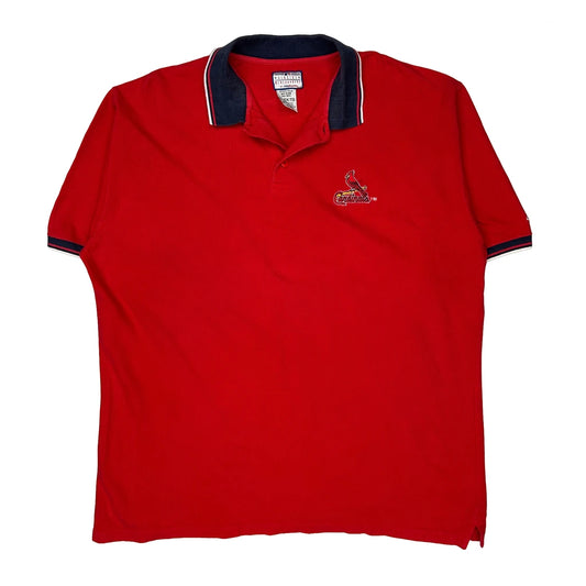 St. Louis Cardinals Logo Athletics Mlb Polo Shirt - XL Red Cotton