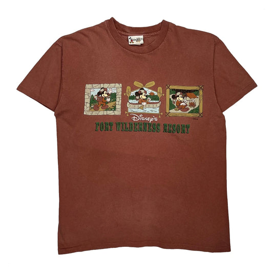 Vintage Fort Wilderness Resort Disney Graphic T-Shirt - Medium Brown Cotton