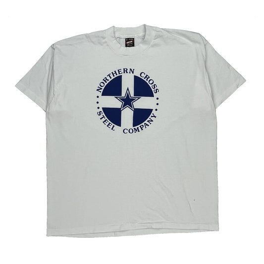 Northern Cross Steel Company Fruit Of The Loom Graphic T-Shirt - 2XL White Cotton Blend