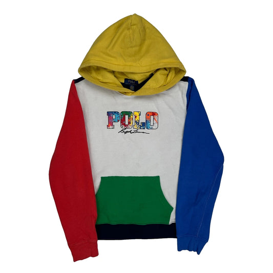 Vintage Age 18-20 Polo By Ralph Lauren Spellout Hoodie - XL Multicoloured Cotton