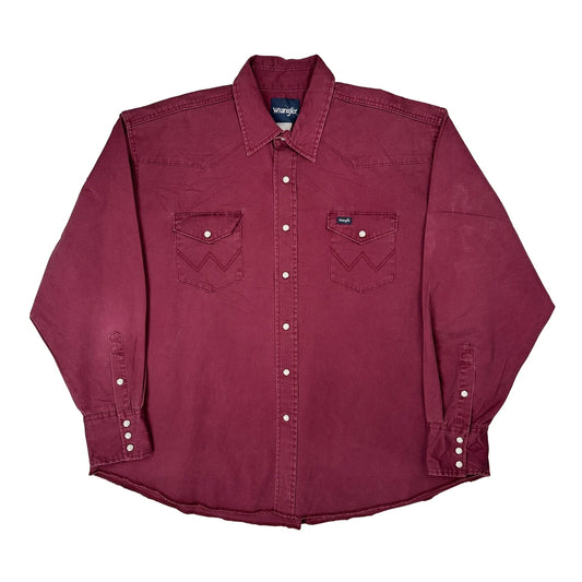 Wrangler Shirt - 3XL Burgundy Cotton