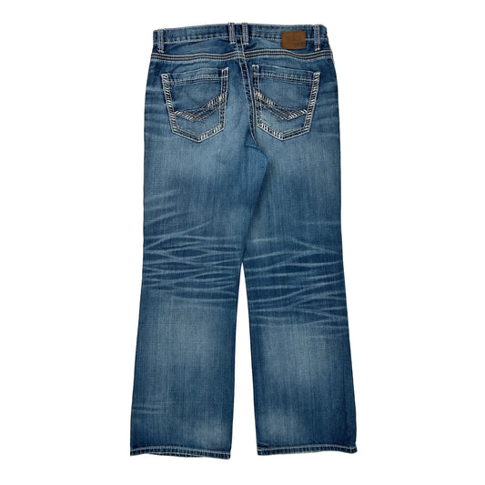 Bke Boot Cut Jeans - 33W 32L Blue Denim