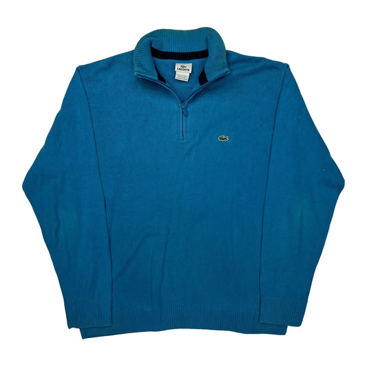 Lacoste 1/4 Zip - XL Blue Cotton