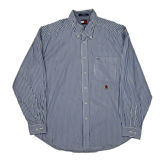 Tommy Hilfiger Striped Shirt - Large Blue Cotton