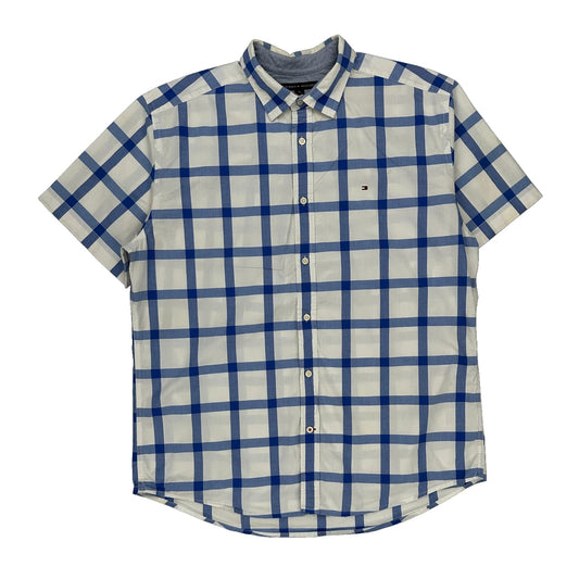 Tommy Hilfiger Short Sleeve Shirt - XL Blue Cotton