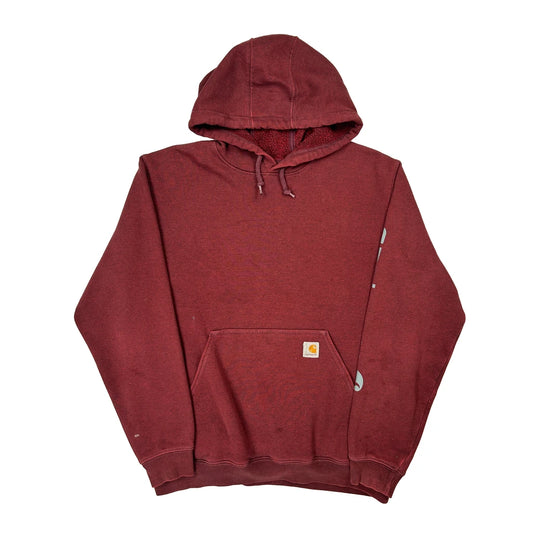 Carhartt Hoodie - Large Burgundy Cotton Blend
