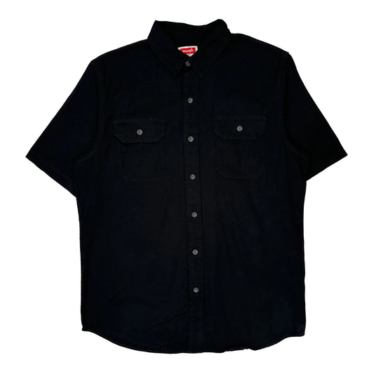 Wrangler Short Sleeve Shirt - Medium Black Cotton