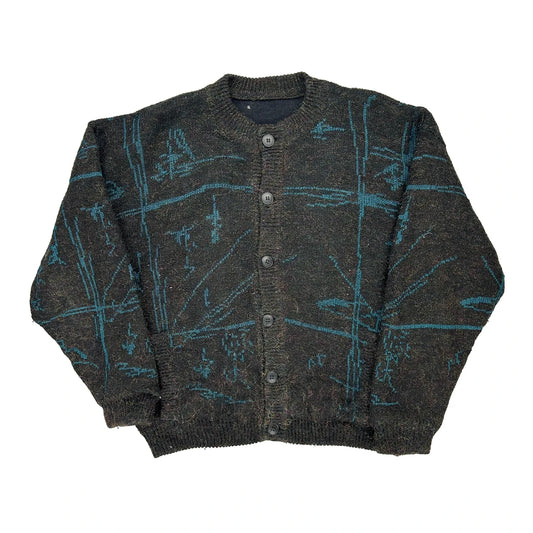 Unbranded Cardigan - 2XL Grey Wool Blend