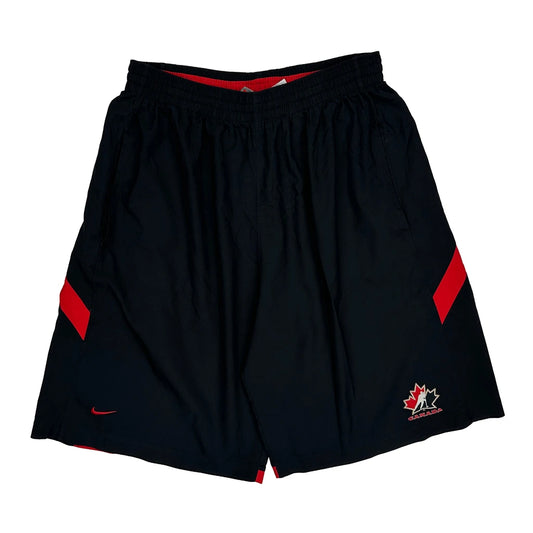 Canada Nike Sport Shorts - Large Black Polyester