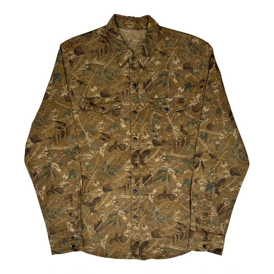 Unbranded Camo Patterned Shirt - Large Brown Cotton Blend